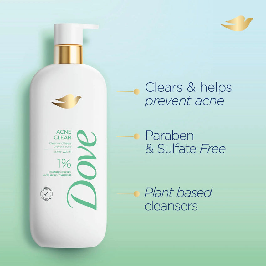 Dove Body Wash Acne Clear 18.5 oz