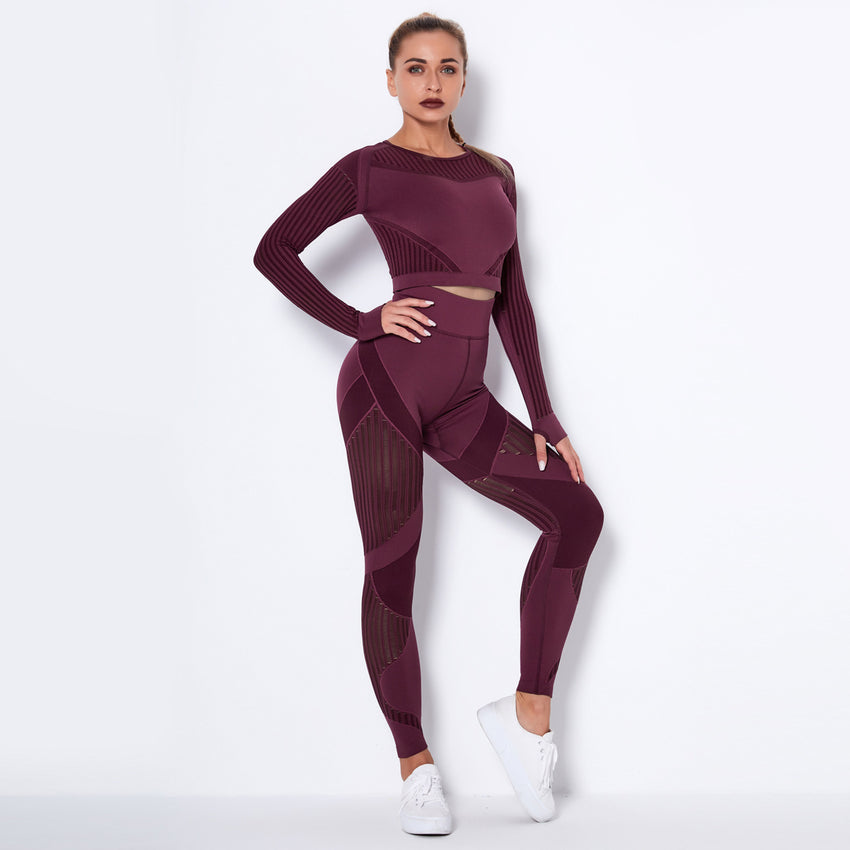 Long Seamless Knitted Absorbent Yoga Garment