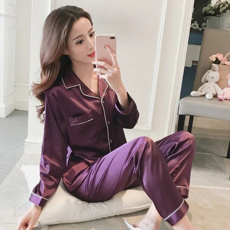 Premium Silk Satin Women's Pajamas