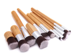 11-Piece Bamboo Handle Makeup Brush Set