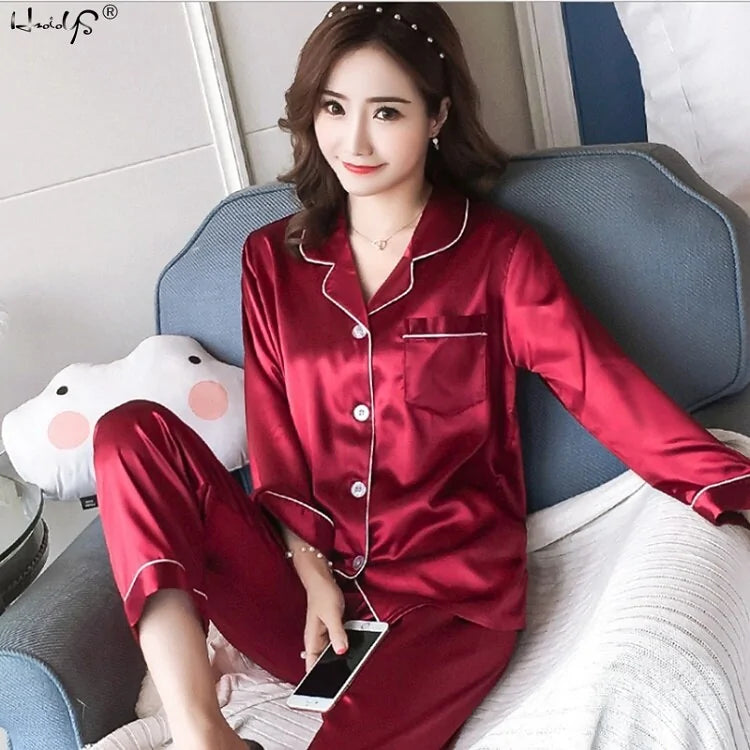 Premium Silk Satin Women's Pajamas