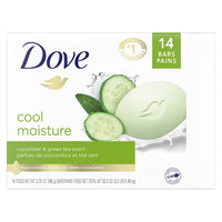 Dove Skin Care Beauty Bar, Cucumber and Green Tea 3.75 oz, 14 Bars 3.75 Ounce (Pack of 14)