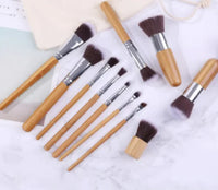 11-Piece Bamboo Handle Makeup Brush Set