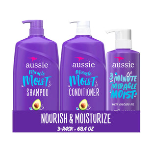 Aussie Miracle Moist Shampoo and Conditioner with 3 Minute Miracle Deep Conditioner